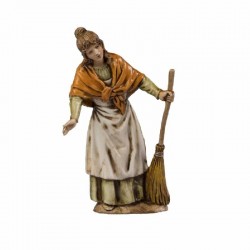Woman with broom 10 cm